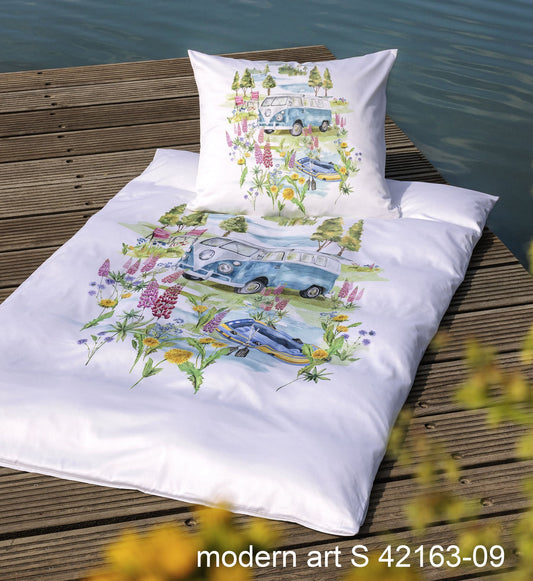 Janine Mako-Satin Bettwäsche modern art S 42163 multicolor