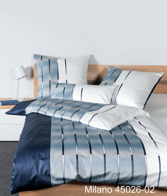 Janine Mako-Satin Bettwäsche MILANO 45026 nachtschattenblau