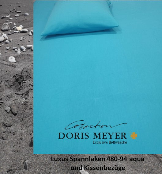 Jersey Luxus TOPPER Spannlaken 480-94 aqua