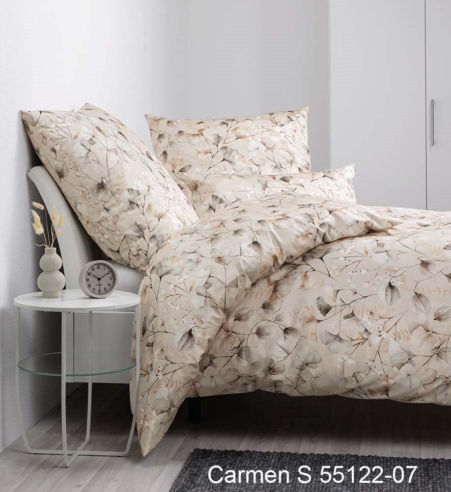 Janine Interlock-Jersey Bettwäsche 155x220+80x80 CARMEN S 55122 natur mocha