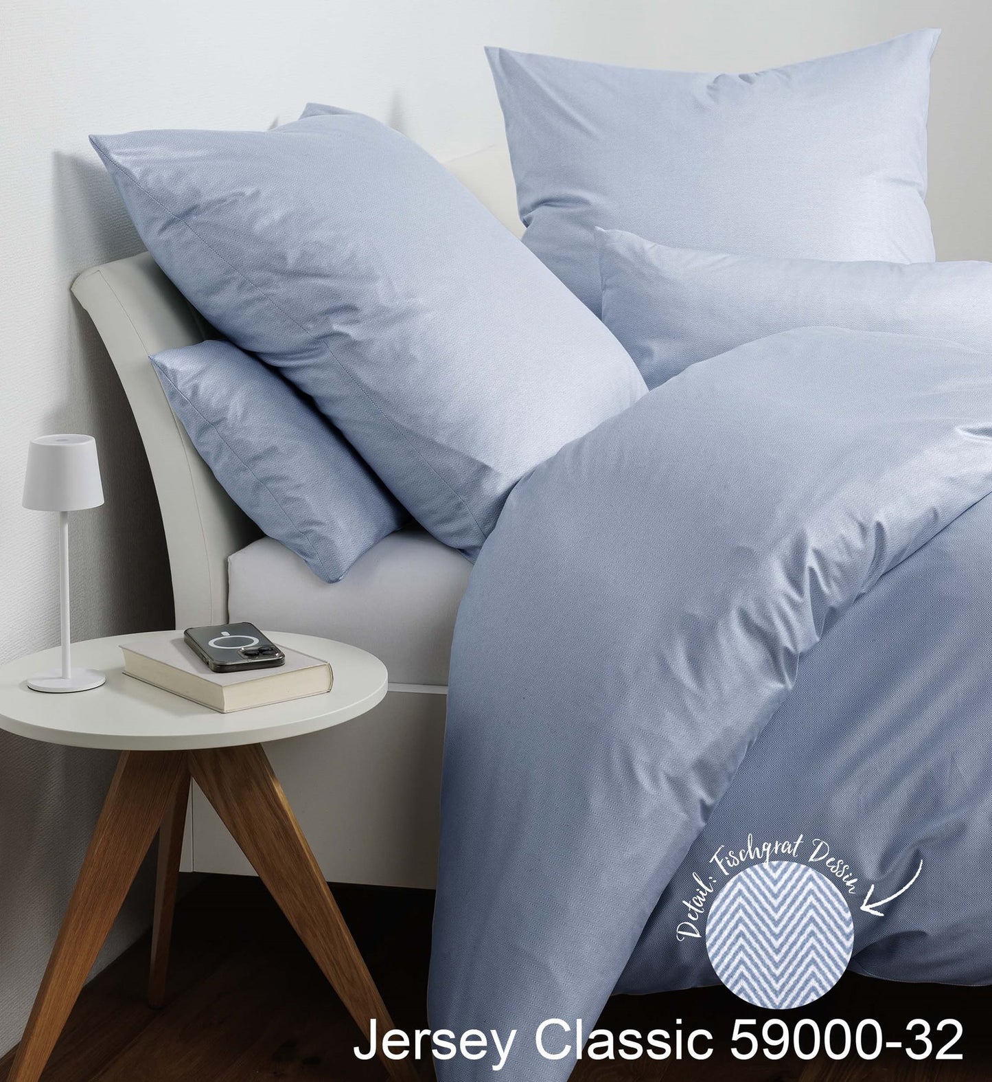 Janine Interlock-Jersey Bettwäsche JERSEY CLASSIC 59000 perlblau