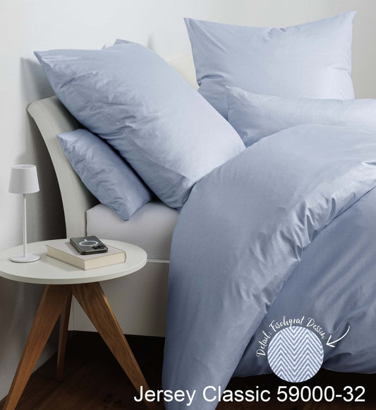 Janine Interlock-Jersey Bettwäsche JERSEY CLASSIC 59000 perlblau