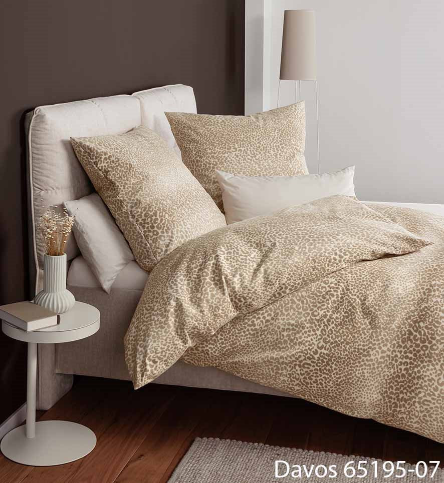 Janine Feinbiber Bettwäsche DAVOS 65195-07 Beige Braun 135x200+80x80