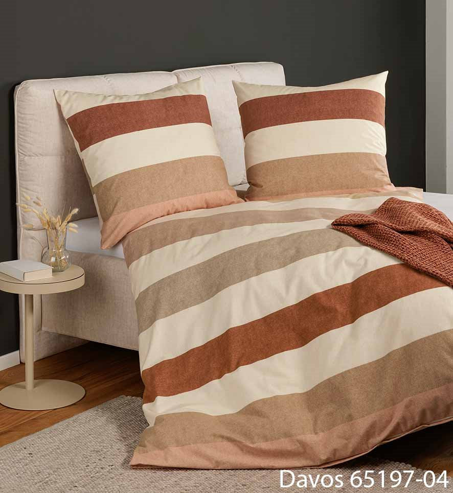 Janine Feinbiber Bettwäsche DAVOS 65197-04 Beige Terra 135x200+80x80