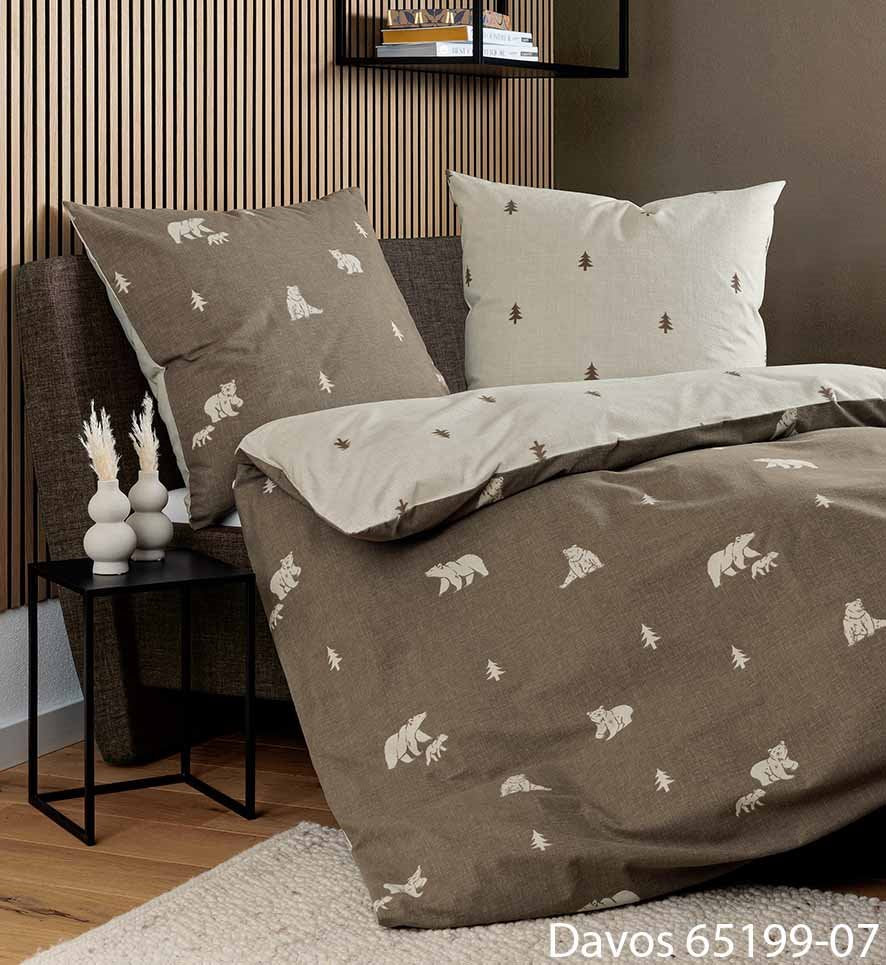 Janine Feinbiber Bettwäsche DAVOS 65199-07 Beige Braun