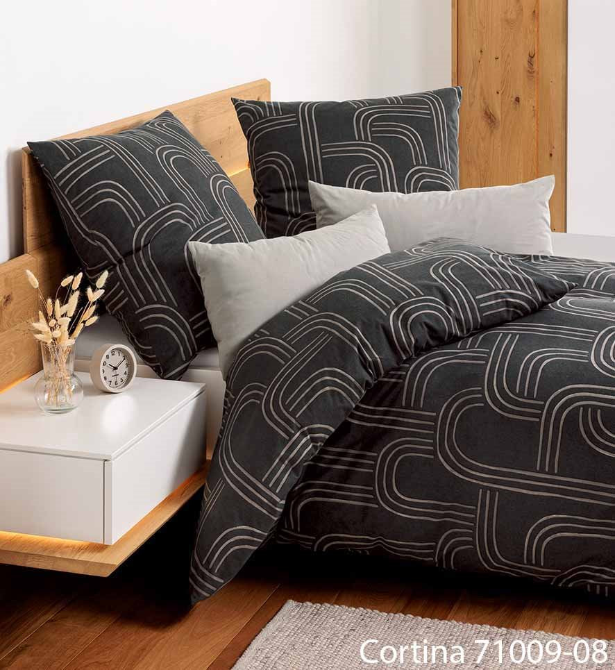 Janine Soft-Cotton Bettwäsche CORTINA 71009-08 Anthrazit