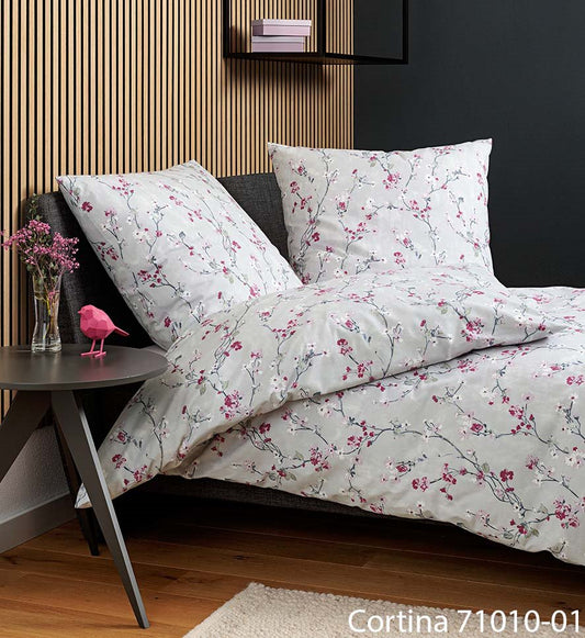 Janine Soft-Cotton Bettwäsche CORTINA 71010-01 Rosa Beere 135x200+80x80