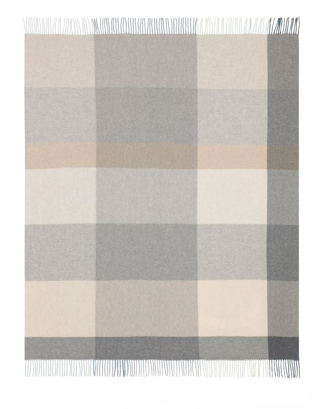 Biederlack Kaschmir-Plaid "Pleasant " Stone 130x170 cm
