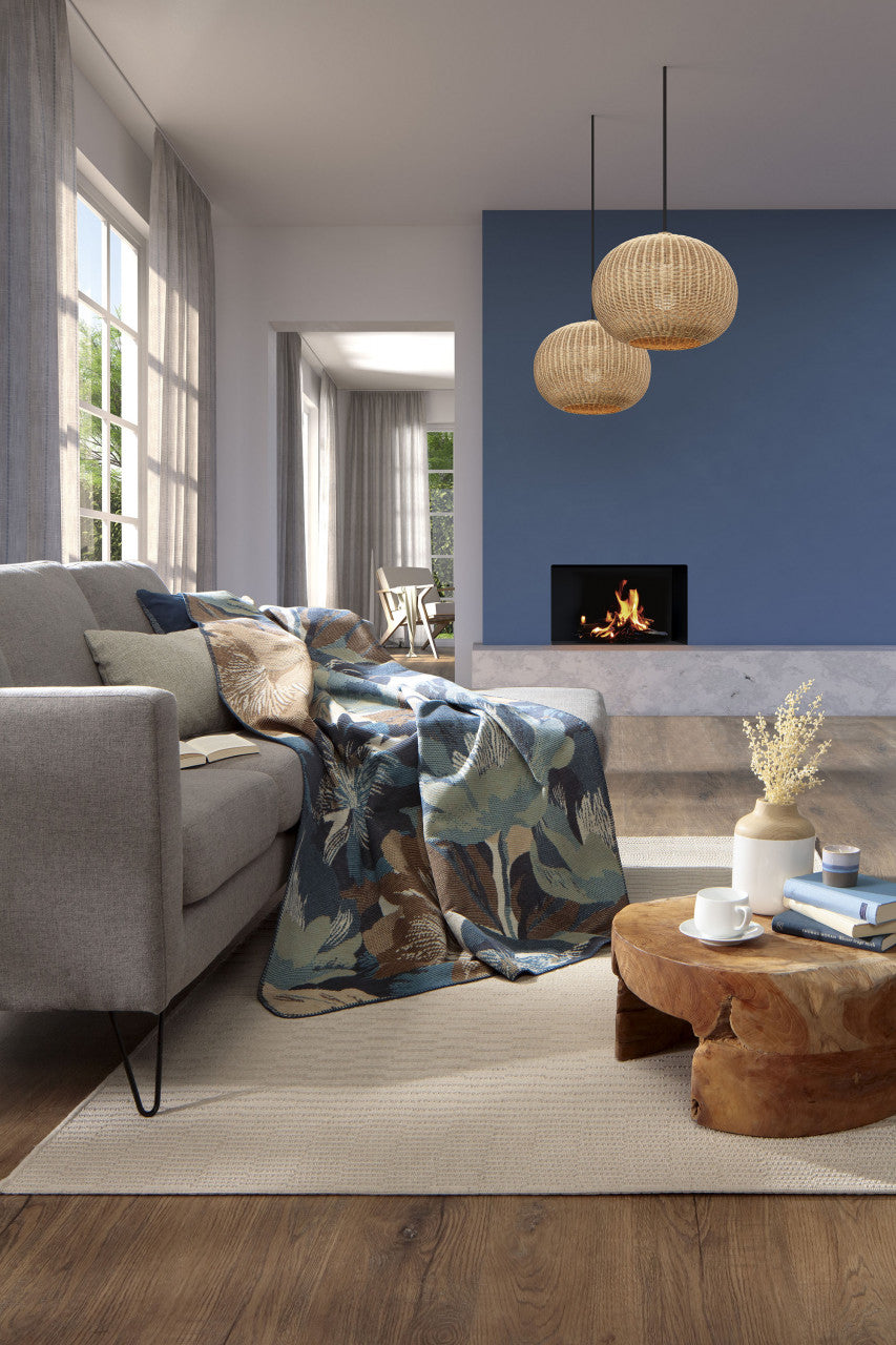 Biederlack Wohn- und Kuscheldecke "Winter Flora" – 150 x 200 cm