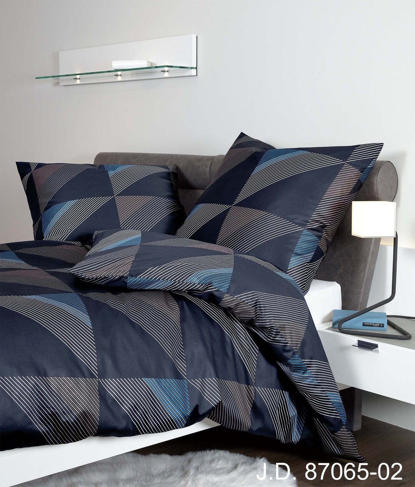 Janine Mako-Satin Bettwäsche J.D. 87065 nachtschattenblau