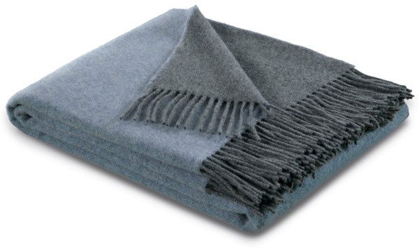 Biederlack Kaschmir-Plaid , Blau-Grau, 130x170cm