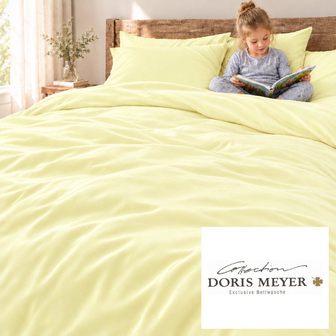 Doris Meyer Interlock Jersey Bed Linen Stripes beige-Reverse white UNI