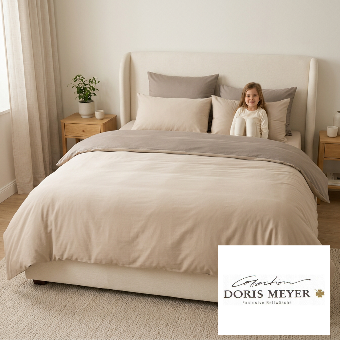 Doris Meyer Interlock Jersey Bettwäsche Milano 3009 26 taupe beige