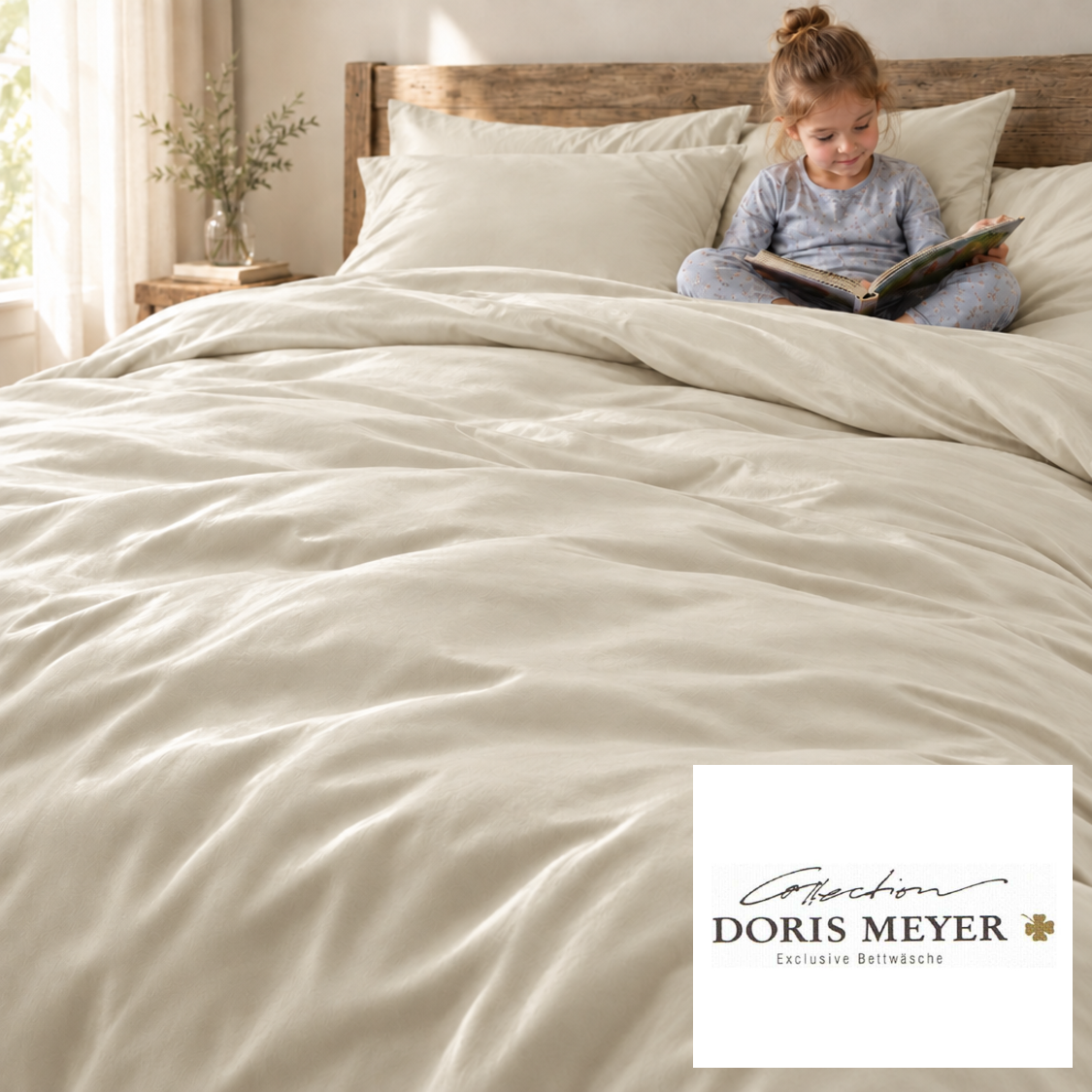 Doris Meyer Interlock Jersey Bettwäsche Uni 23 Beige