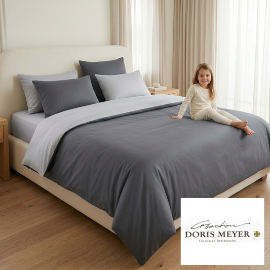 Doris Meyer Interlock Jersey Bettwäsche Milano 3009 anthrazit silber