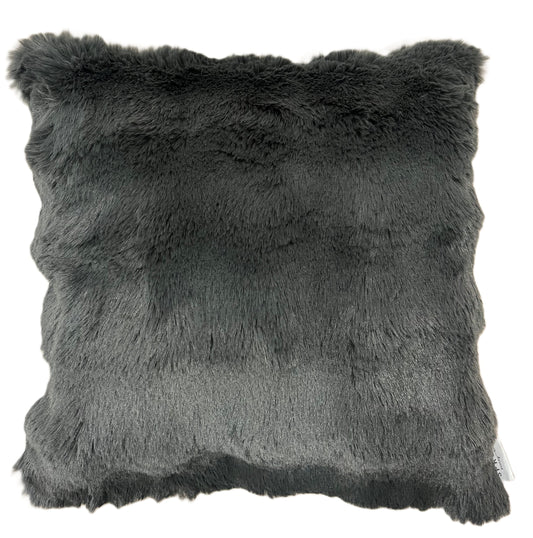 Sprügel Kissenbezug Kunstfell Bubble 45x45 anthrazit und natural