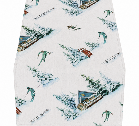 Hossner Weihnachten Tischläufer Winter Ski Skihütte 40x100 (nur noch 1St vorhanden)