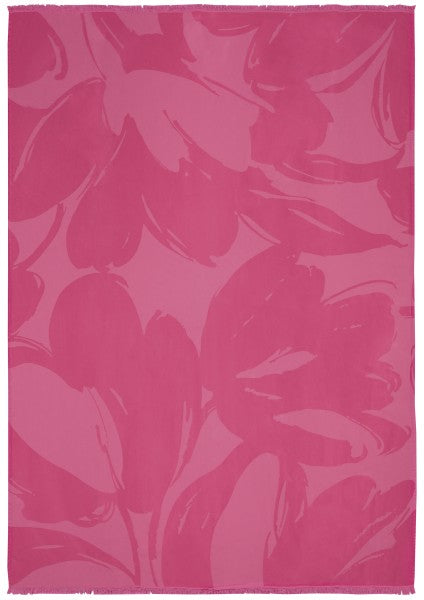 Biederlack Fransenplaid "Florascence" Pink, 130x170 cm