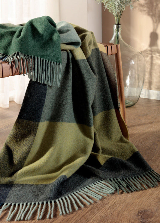 Biederlack Kaschmir-Plaid "Pleasant ",Green, 130x170 cm