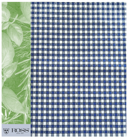 Ross Geschirrtuch 100% Baumwolle Vichy Karo blau weiß