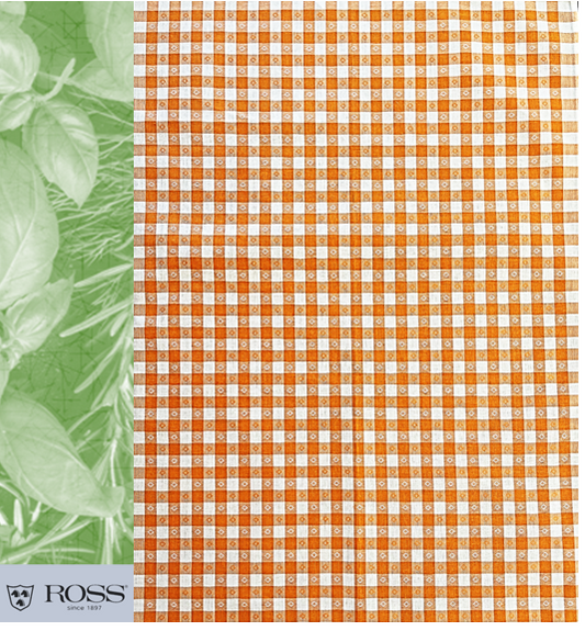 Ross Geschirrtuch 100% Baumwolle Vichy Karo orange weiß