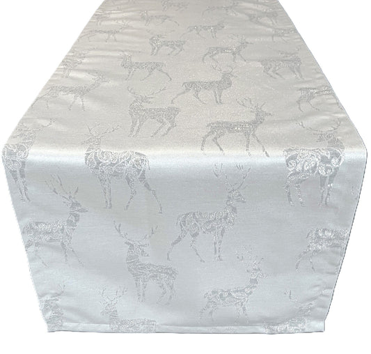 Sprügel Tischläufer Hirsche silber 40x180 cm Weihnachten (1 St vorh.)