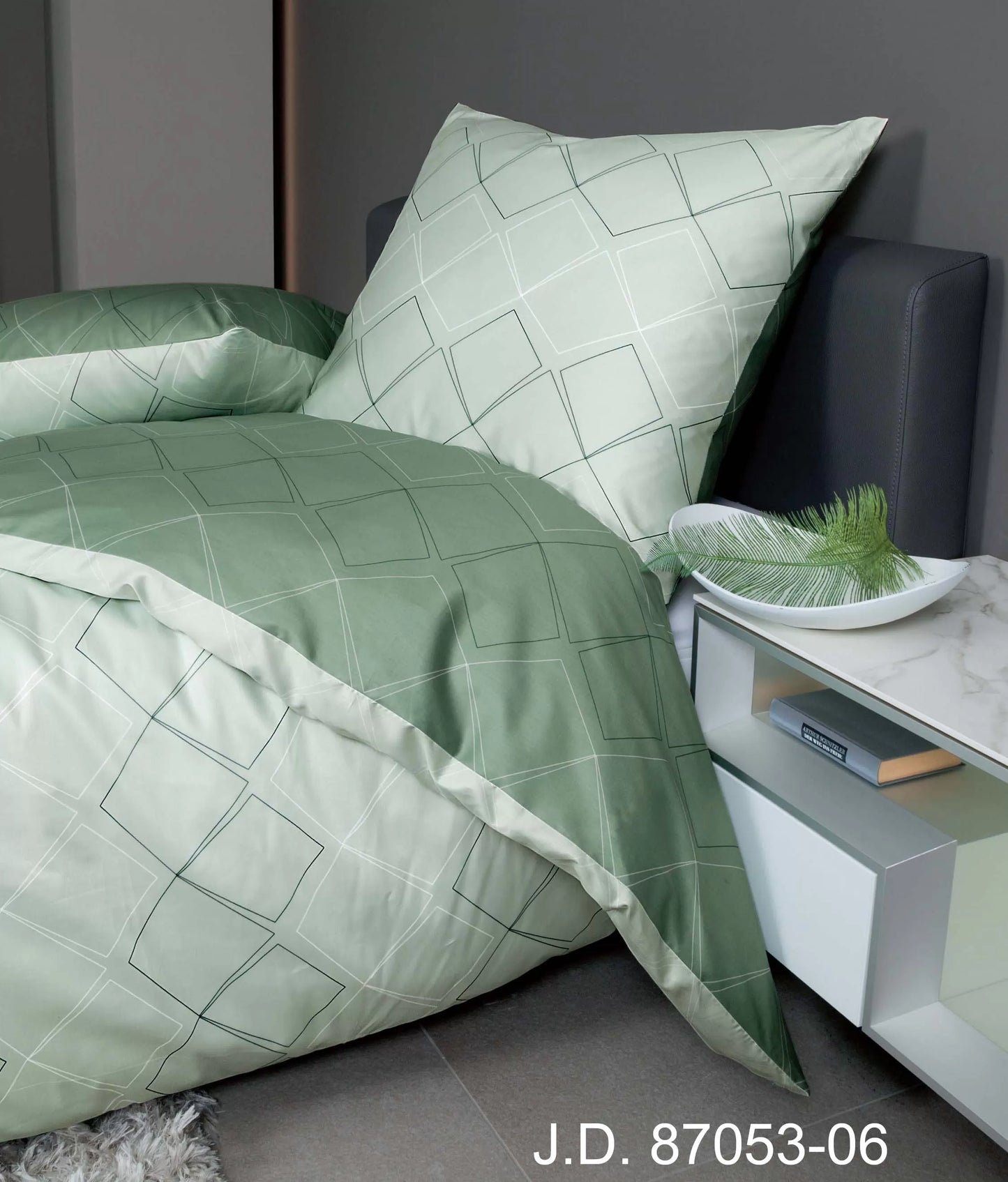 Janine Mako-Satin-Bettwäsche J.D. 87053 jade waldgrün
