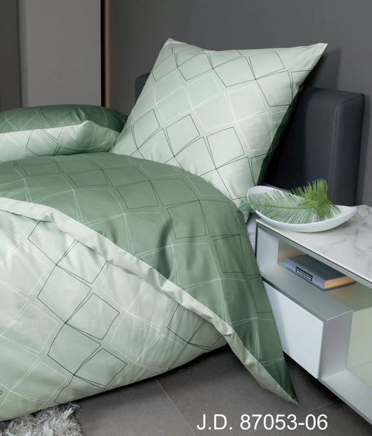 Janine Mako-Satin-Bettwäsche J.D. 87053 jade waldgrün