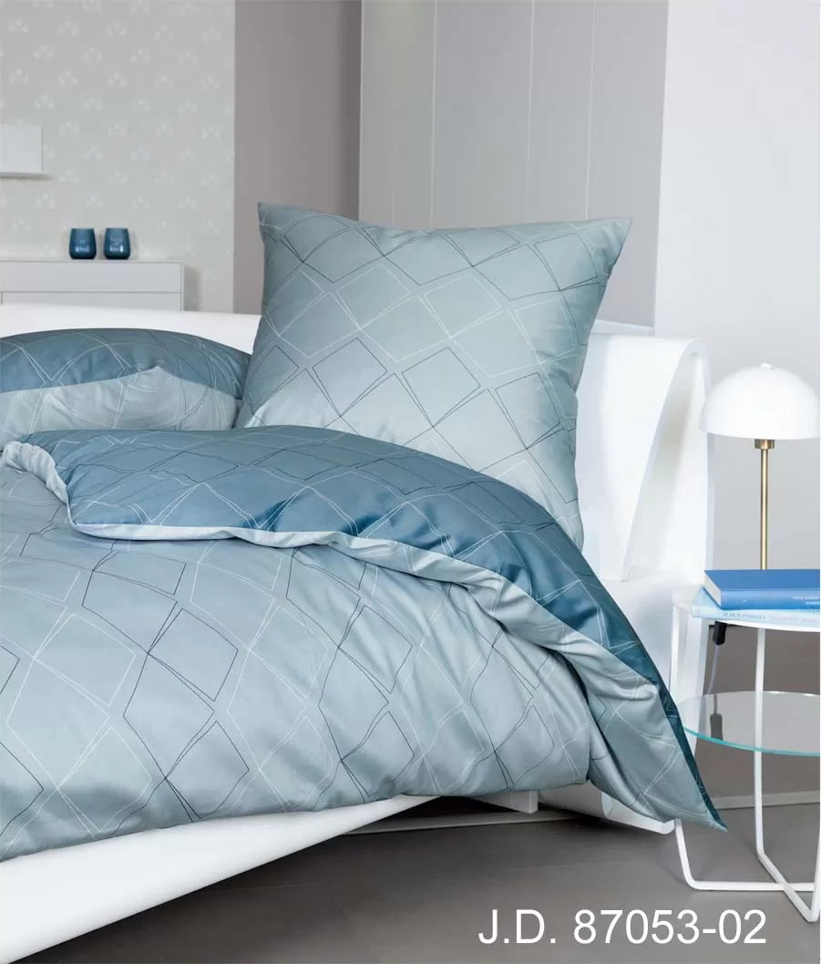 Janine Mako-Satin-Bettwäsche J.D. 87053 steinblau denimblau