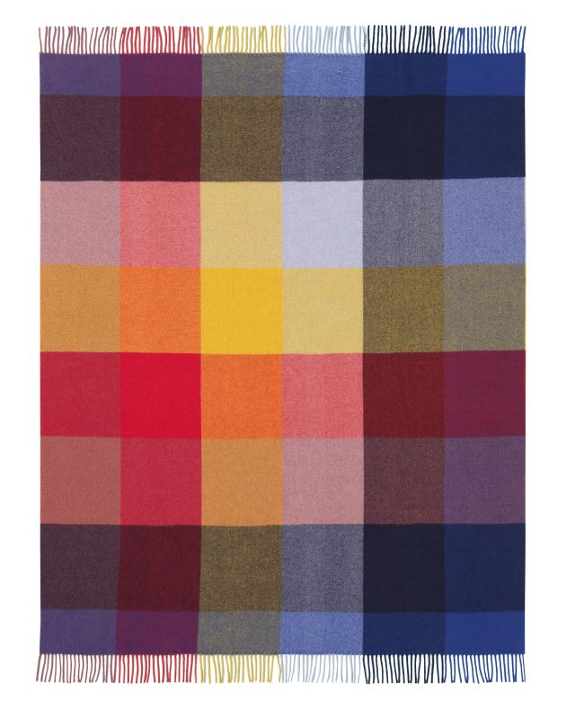 Biederlack Kaschmir-Plaid "Bright Square" mehrfarbig, 130x170 cm