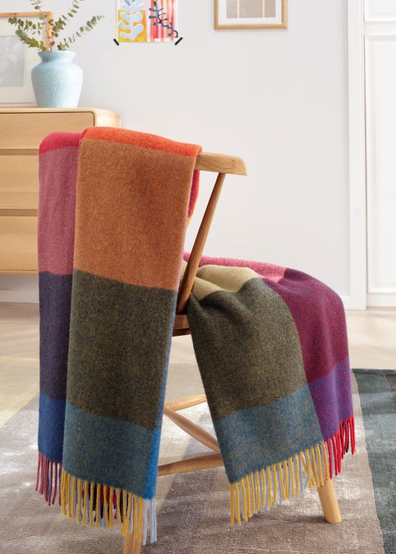 Biederlack Kaschmir-Plaid "Bright Square" mehrfarbig, 130x170 cm