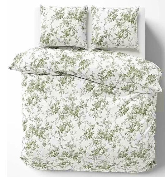 Lorena Mako Satin Bettwäsche Toile-de-Jouy Marie 29 olive