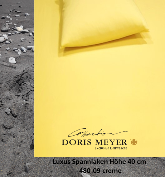 Jersey De Luxe Spannlaken Doris Meyer 40 cm Höhe 480-09 creme