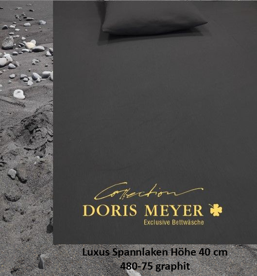 Jersey De Luxe Spannlaken Doris Meyer 40 cm Höhe 480-75 graphit
