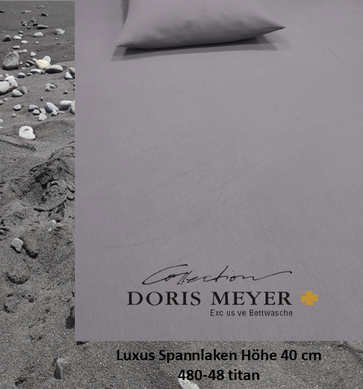 Jersey De Luxe Spannlaken Doris Meyer 40 cm Höhe 480-48 titan