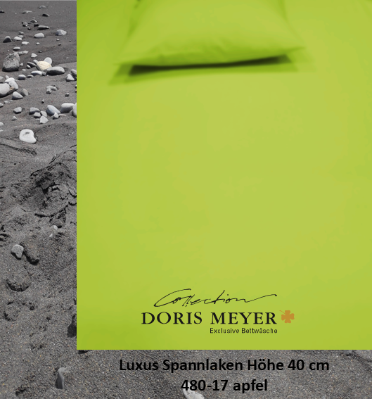 Jersey De Luxe Spannlaken Doris Meyer 40 cm Höhe 480-17 apfel