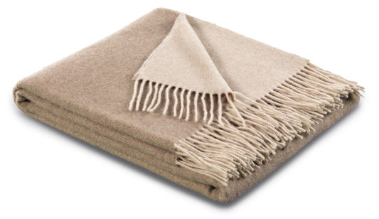 Biederlack Kaschmir-Plaid , Natur-Sand, 130x170cm