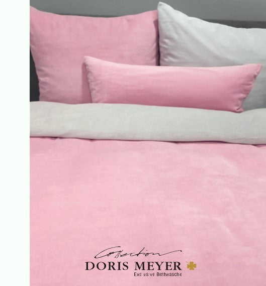 Nicky-Velours Bettwäsche Doris Meyer Wende 5009 68 rose-47 silber