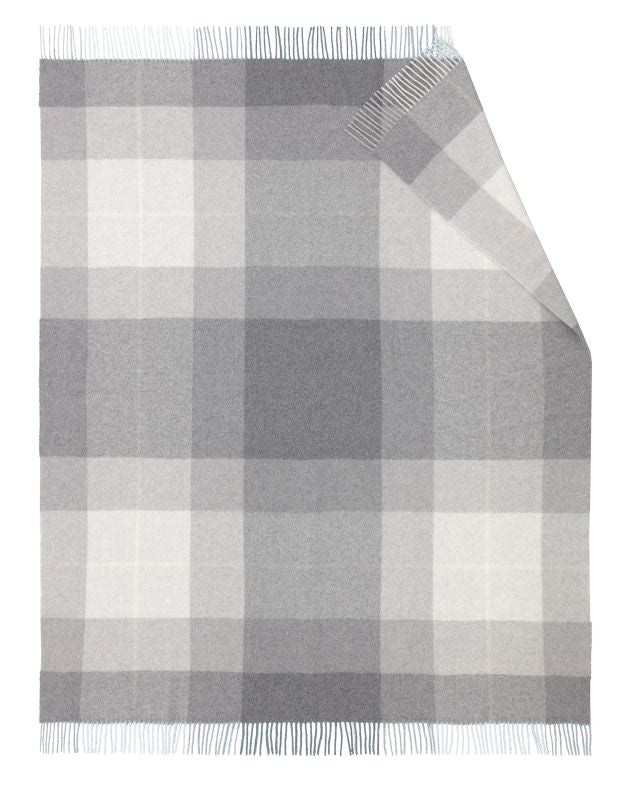 Biederlack Wollplaid "Quito" Grey aus 100% Wolle 130x170 cm