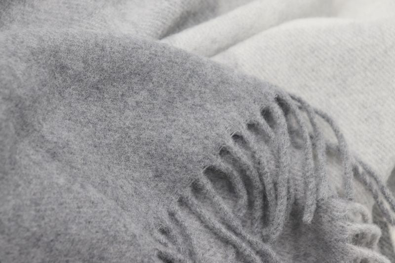 Biederlack Wollplaid "Quito" Grey aus 100% Wolle 130x170 cm