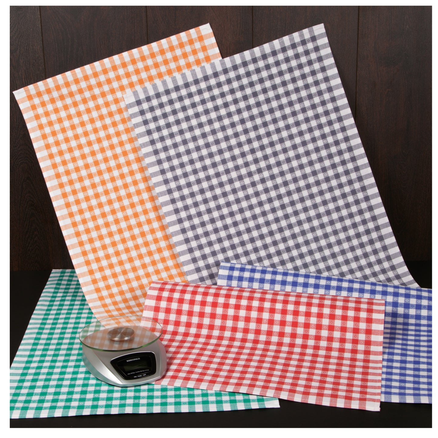 Ross Geschirrtuch 100% Baumwolle Vichy Karo blau weiß