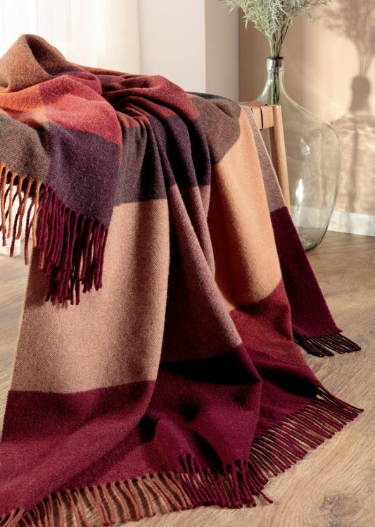 Biederlack Kaschmir-Plaid "Pleasant ",Ruby,  130x170 cm