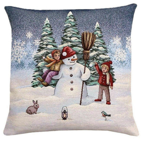 Kissenbezug Weihnachten Santa Claus Nikolaus mit Kindern (1St)