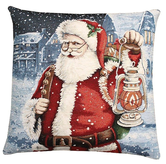 Kissenbezug Weihnachten Santa Claus Nikolaus mit Laterne Kissen (1St)