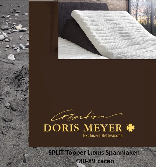 Jersey Luxus SPLIT Topper Spannlaken 480-89 cacao