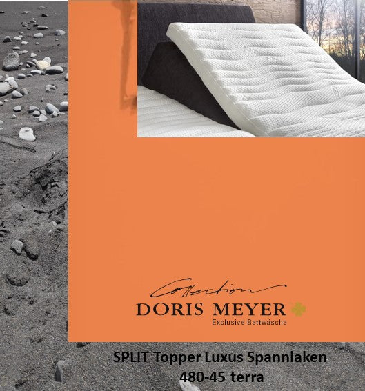 Jersey Luxus SPLIT Topper Spannlaken 480-45 terra