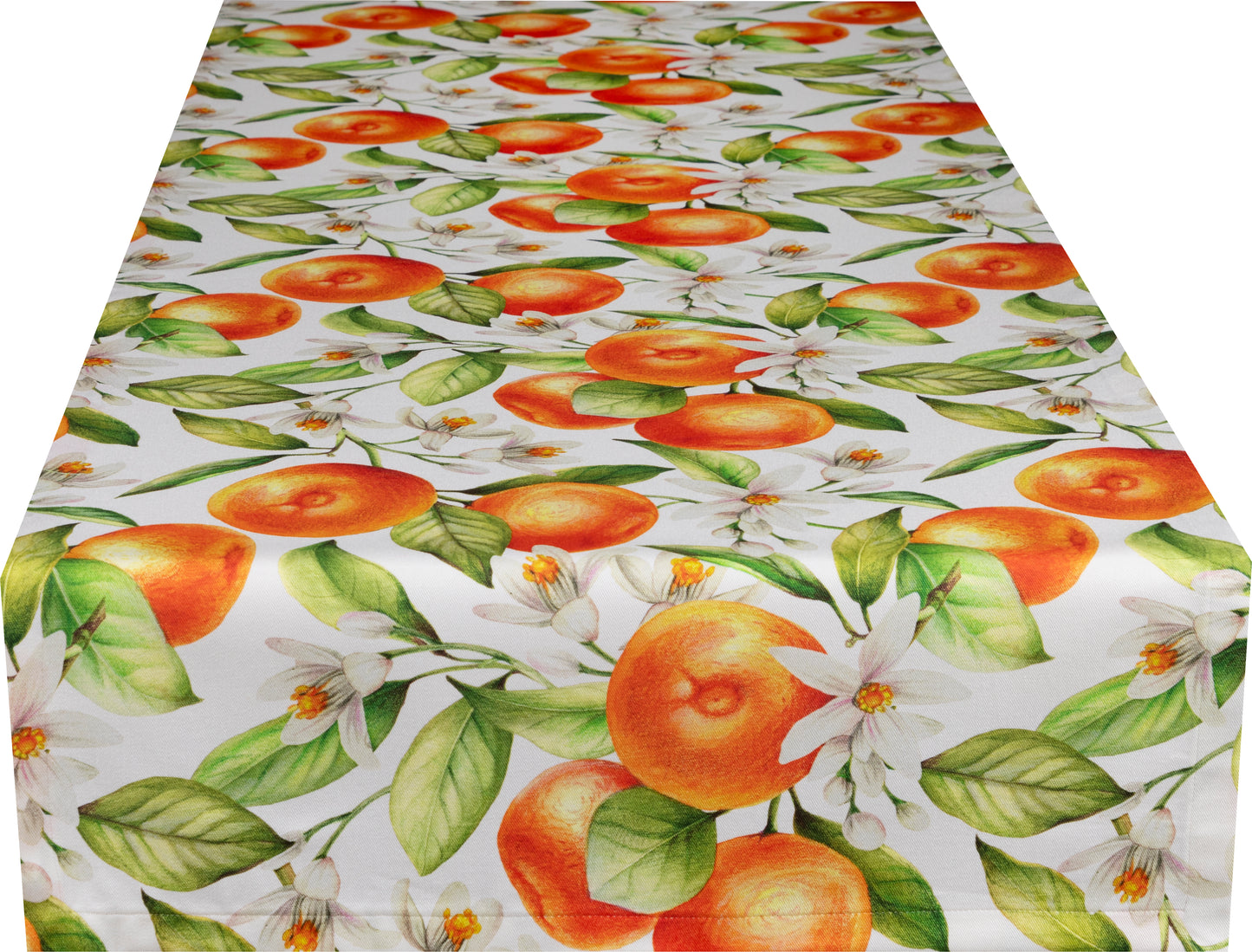 Tischläufer Kissenhülle von Sprügel Orangen und Blüten Natural Orange