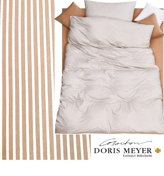 Doris Meyer Interlock-Jersey Bettwäsche Tom 4003-25 sand Streifen beide Seiten