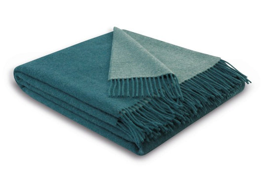 Biederlack Kaschmir-Plaid , Teal-Green, 130x170cm