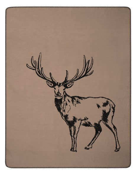 Biederlack Wohndecke "Deer" braun,schwarz 150x200 cm